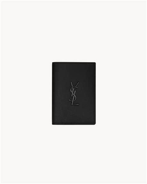 paspoorthoesje ysl|CASSANDRE passport case in grain de poudre leather .